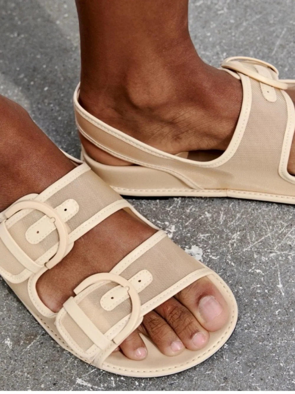 Zara Cream Buckle Sport Sandals - Picture 2 of 14